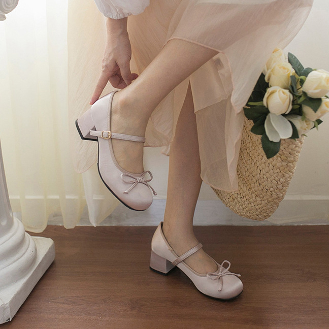 Women's Fashion Satin Bow Heels