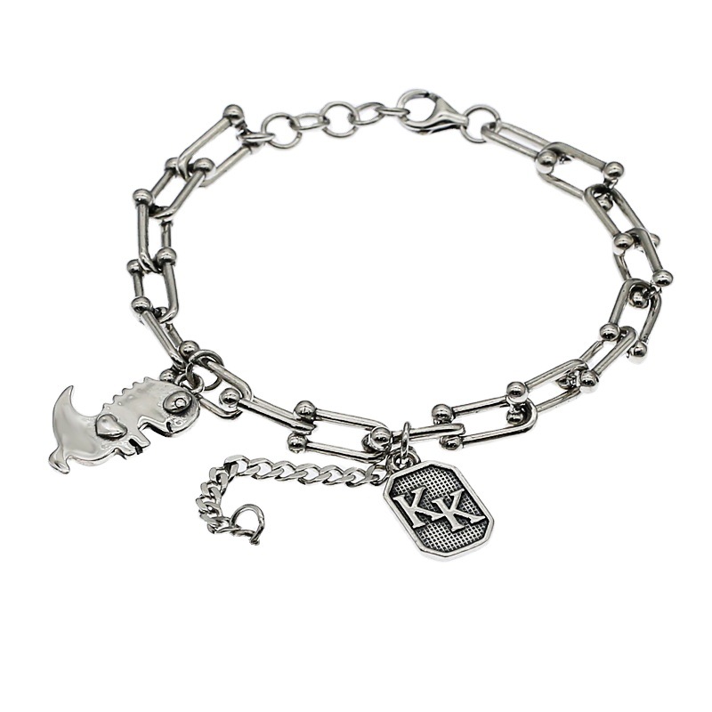 Title 3, Bracelet femme en argent sterling S925 motif di...