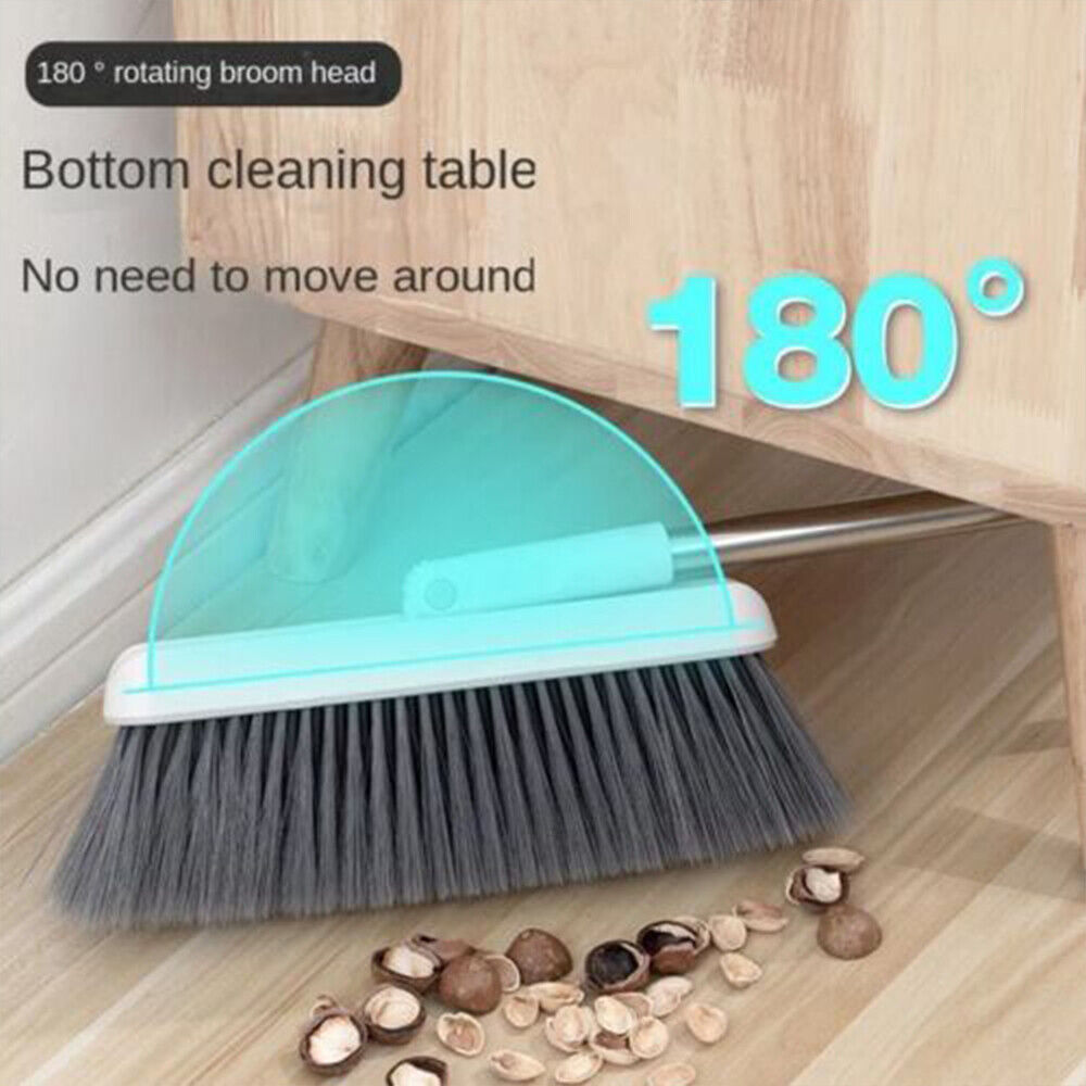 Long handled dustpan and brush set strong metal handle dust