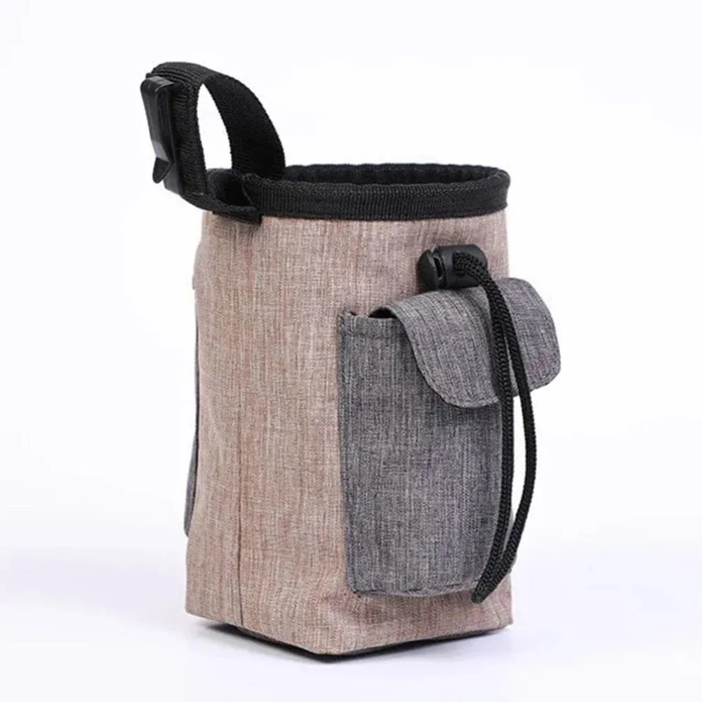 Portable Pet Outdoor Training Bag Dog Toys Storage Waist Bag Cat Travelling Outdoor Snack Pocket Pet Supplies - Brown