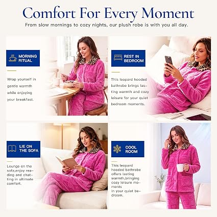 RONGTAI Leopard Button Down Pajama Set Long Sleeve Plush Fleece PJs — image 4