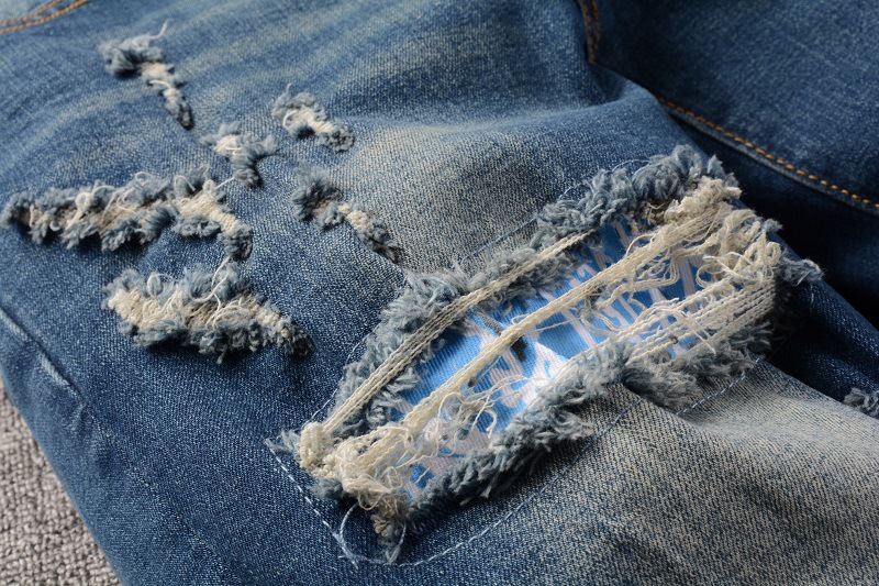 Title 3, Jeans met gescheurde patch voor heren, trendy s...