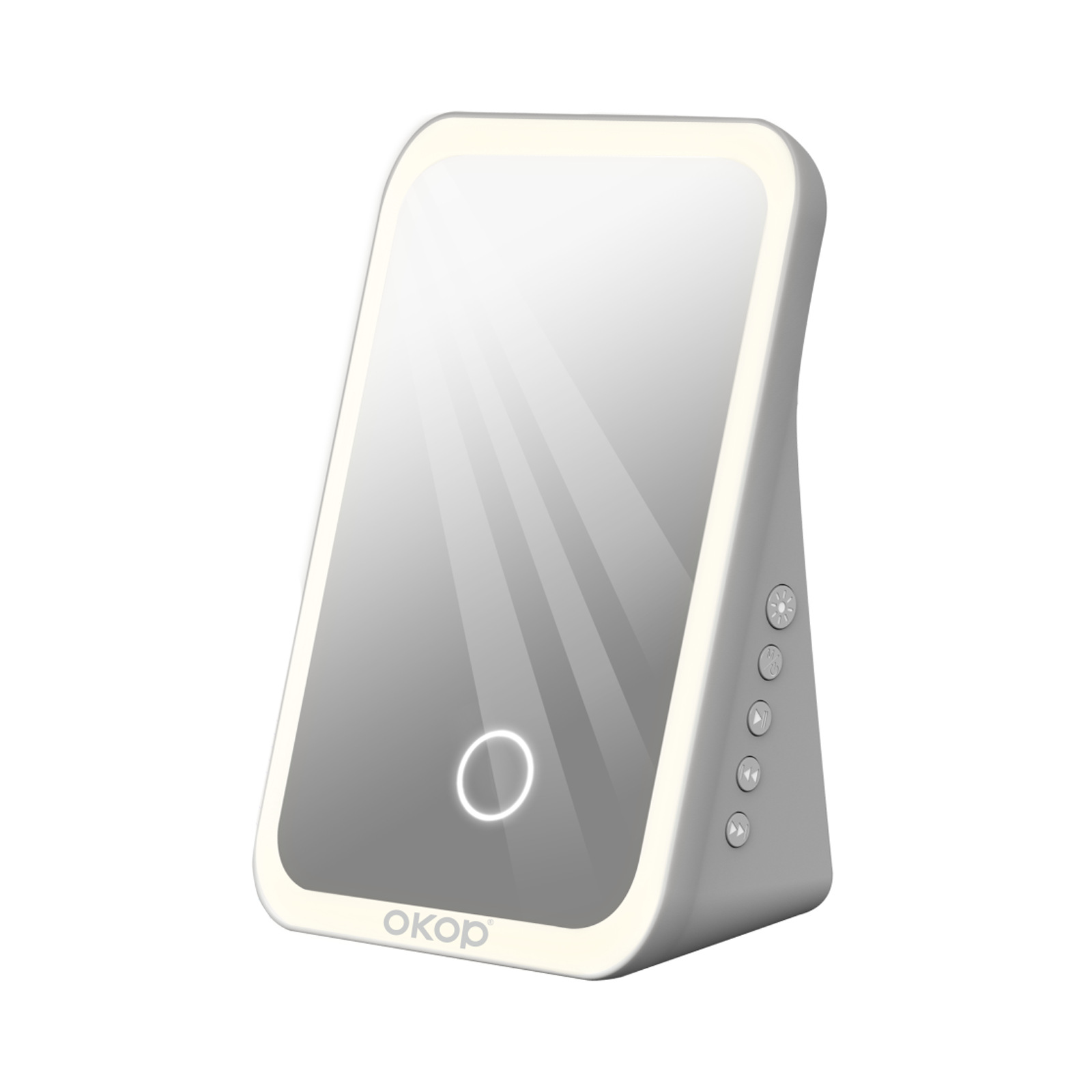 KP-863 Portable Bluetooth Speaker Makeup Mirror With Fill Light Compact Desktop HD Mirror Speaker