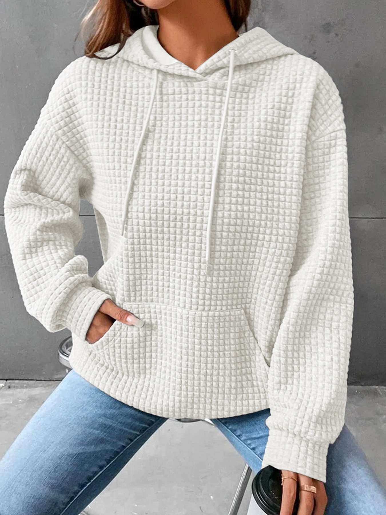 Women's Solid Color Crew Neck Long Sleeve Sweatshirt, New Arrival Elegant Basic Top For Autumn & Winter