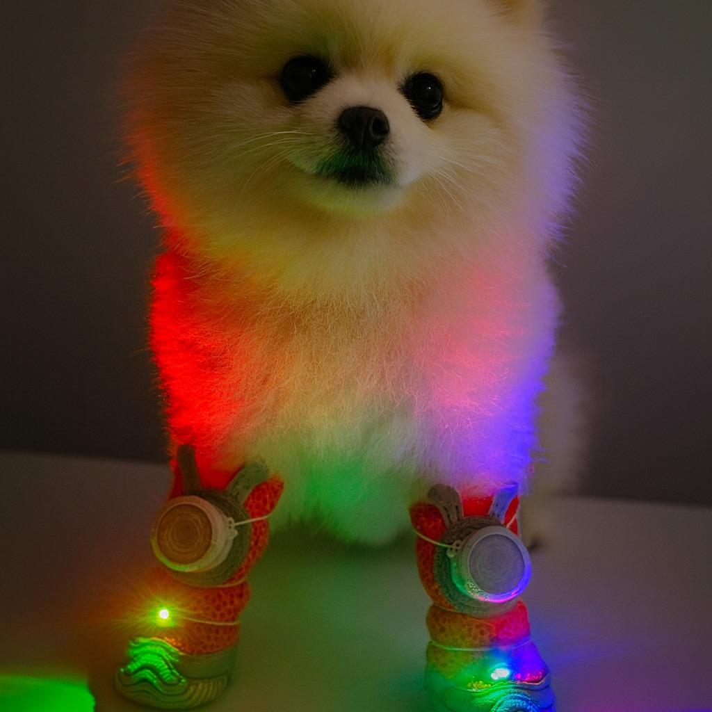 2026 New Glowing Dog Shoes 4PCS LED Light-Up Anti-Slip Paw Protector For Small Medium Dogs Night Safety Visibility Outdoor Shoes