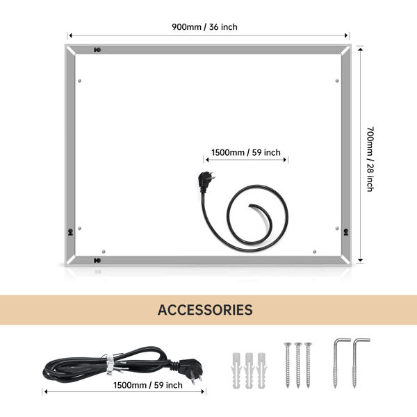 LED Lighting Bathroom Wall Mounted Mirror — foto 5