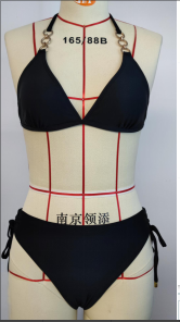 European And American Split Neck And Strappy Swimsuit Women's Bikini