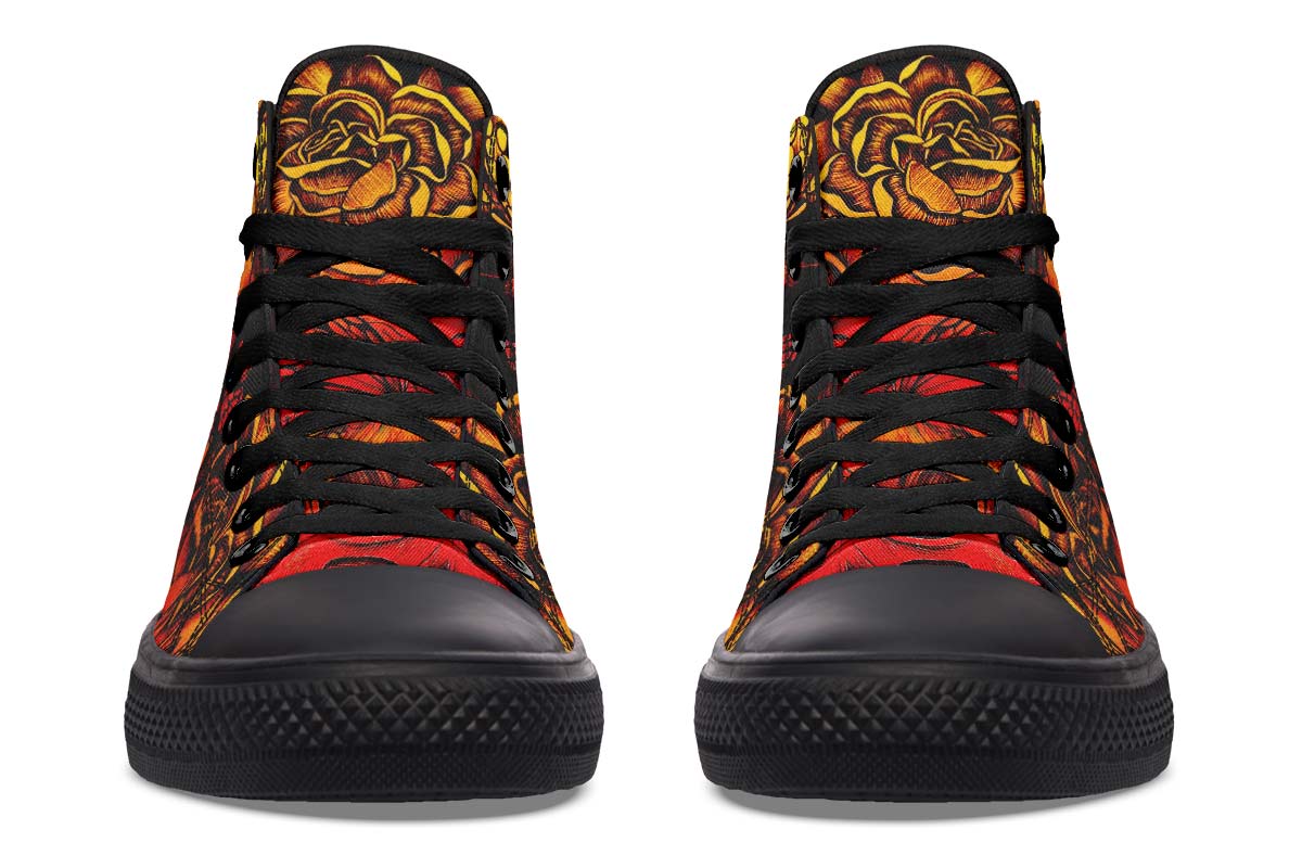 Fashion Print Couple High-Top Canvas Shoes