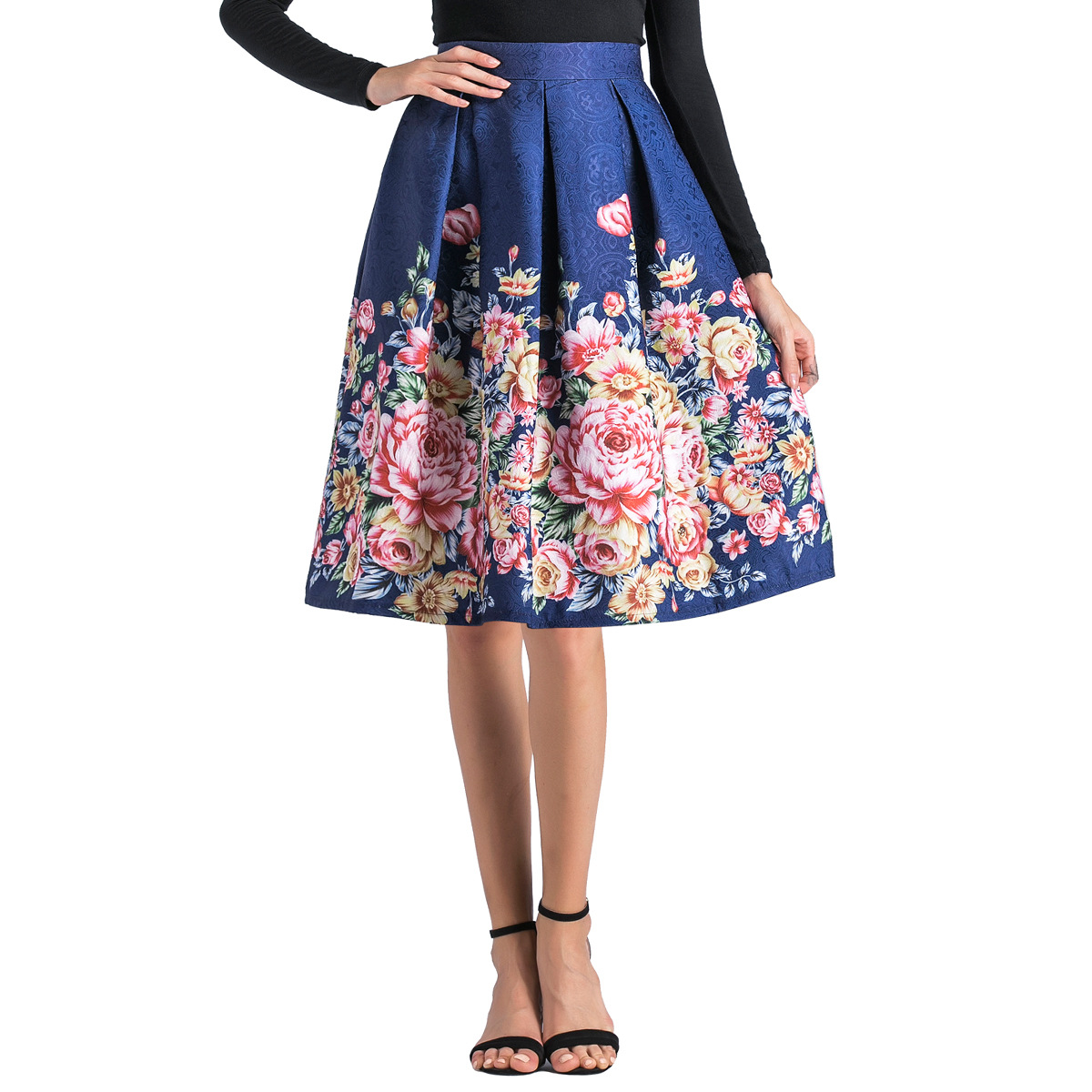 Title 4, High Waist Positioning Midi Rock mit Print. Bet...