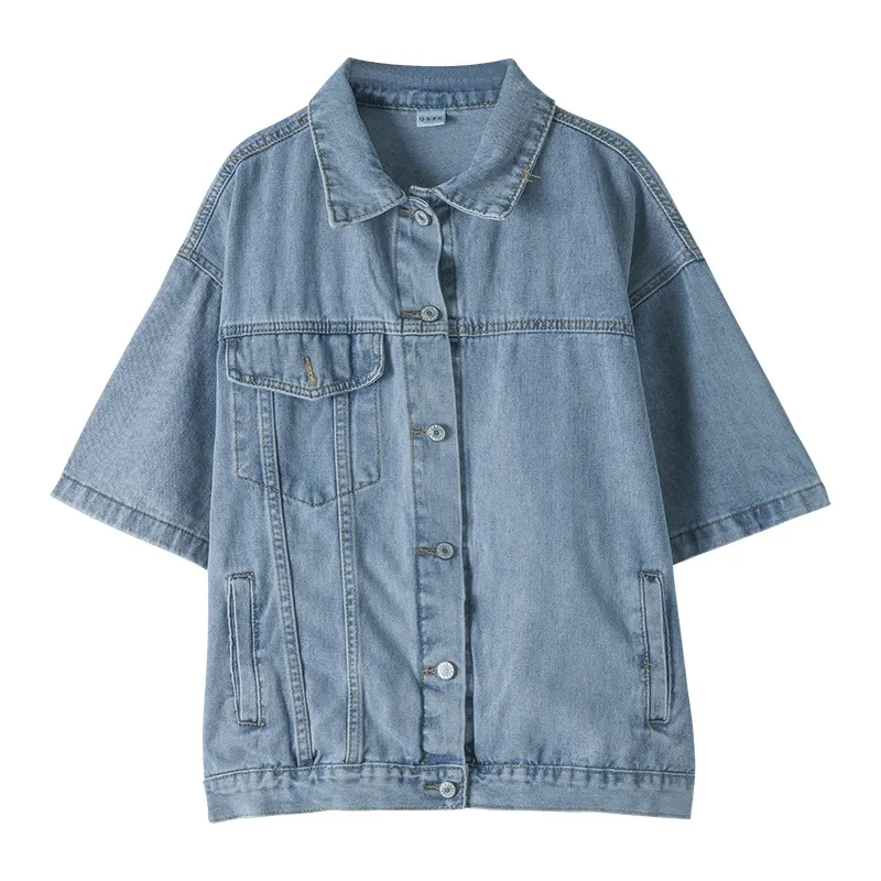Half-sleeve Denim Jacket Women Loose Tide - Blue