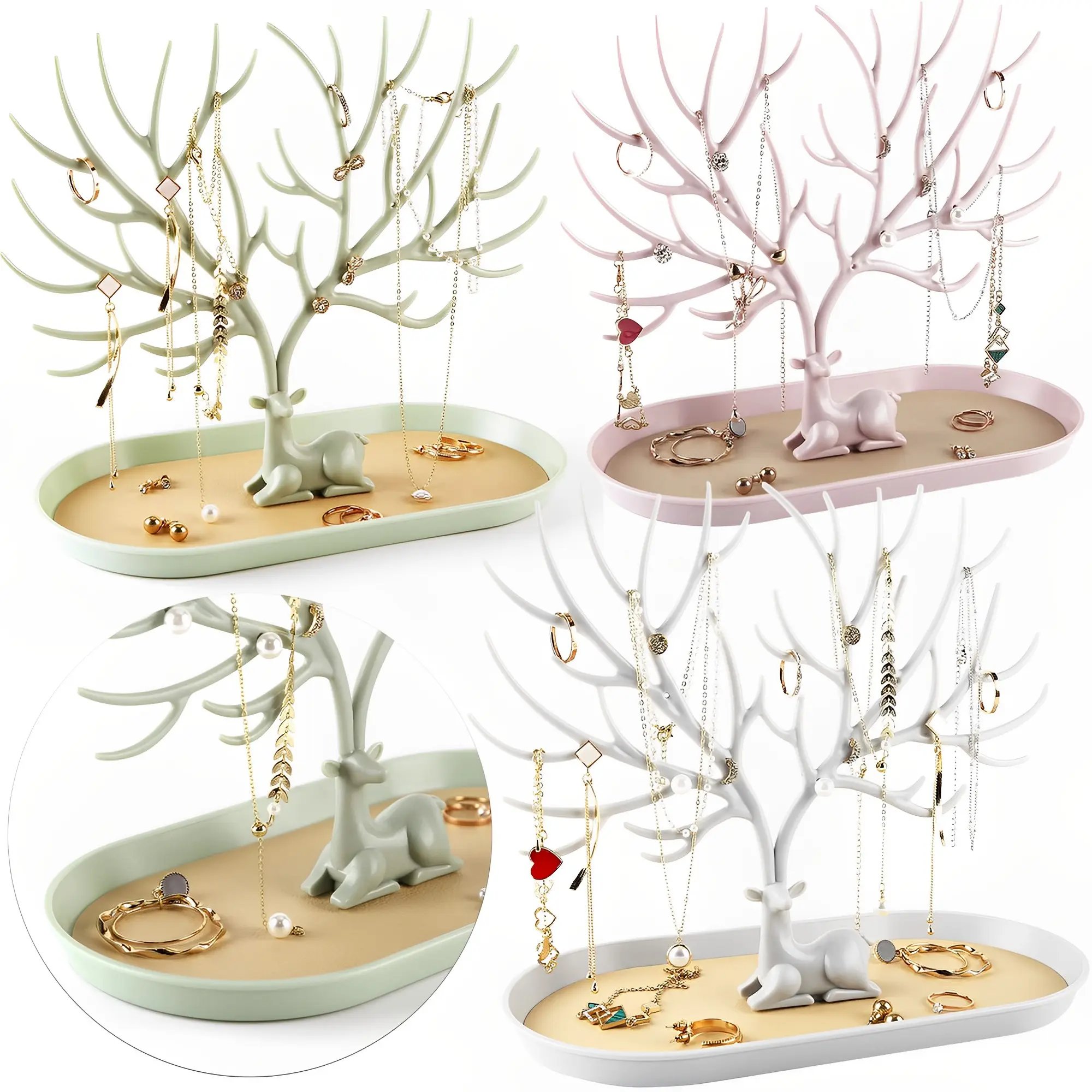 Deer Jewelry Display Stand Earrings Necklace Ring