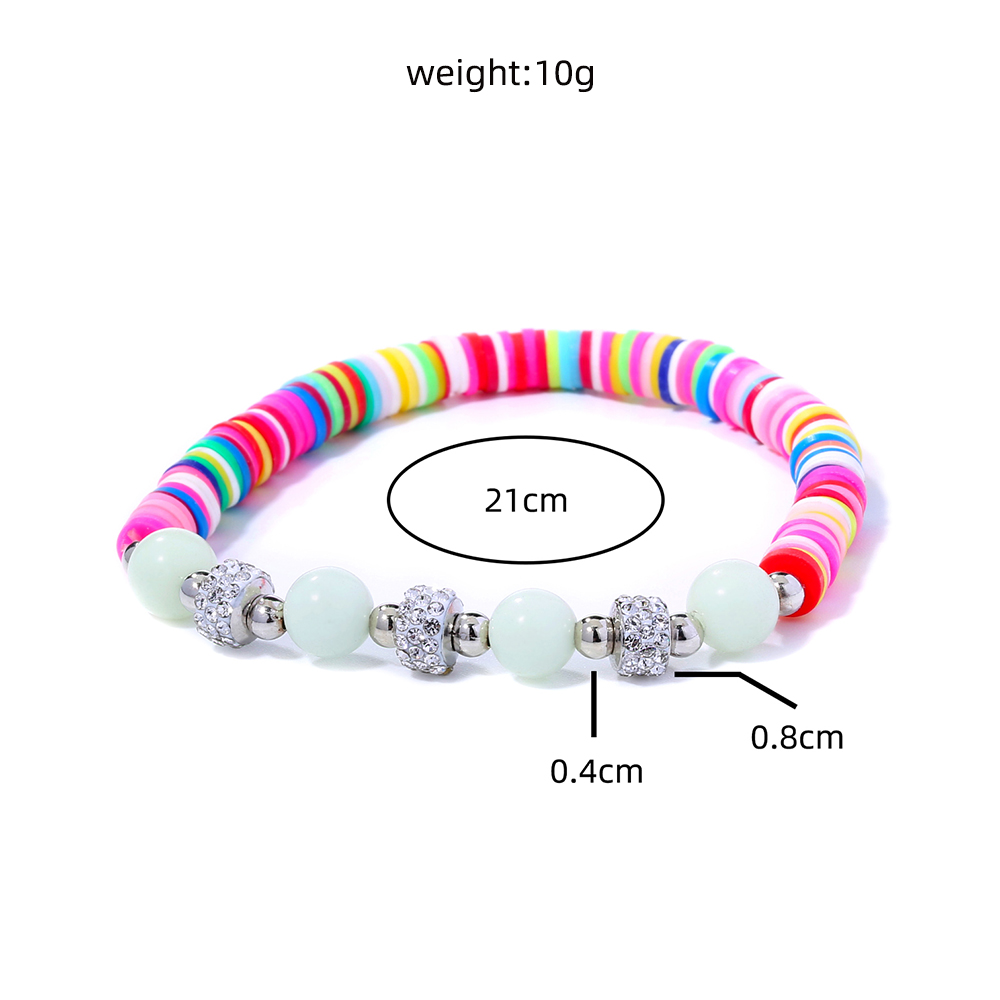 Colorful Soft Pottery Luminous Bead Bracelet