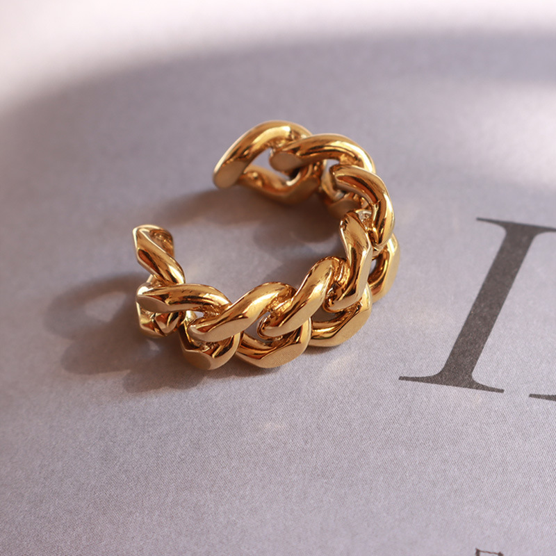 Fashion Metal Hollow Chain Twist Ring