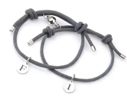 Simple Stainless Steel Letter Magnetic Bracelet
