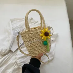 Niche Literary Casual Small Package Female Simple Weave - Beige - View 1