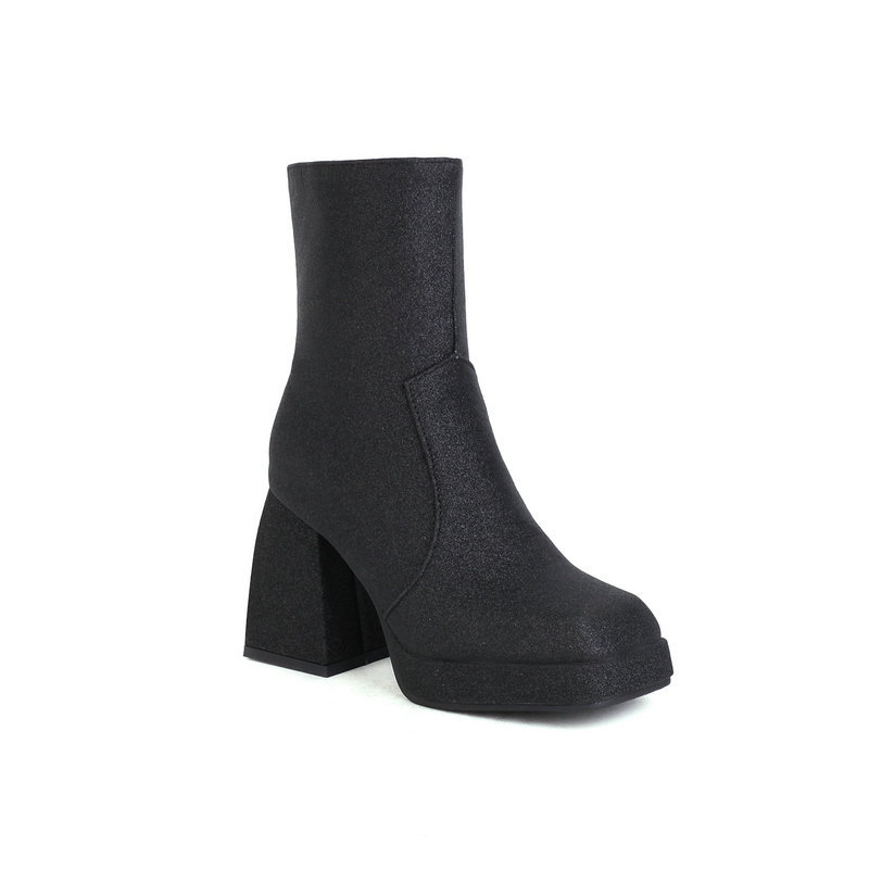 Title 5, Damen Square Toe Stiefeletten High Heel Martin ...