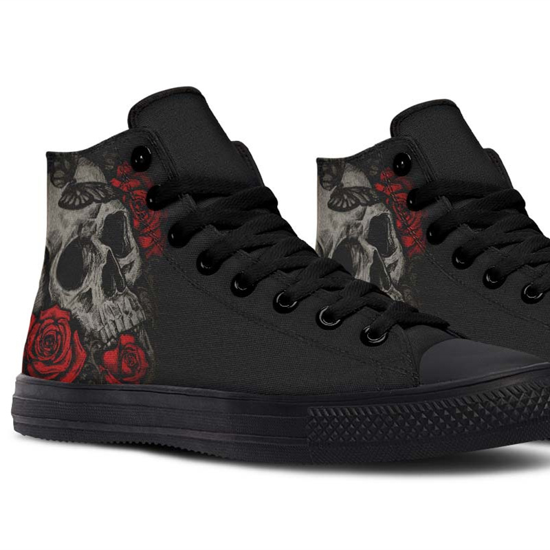 Printed Couple High Top Canvas Shoes