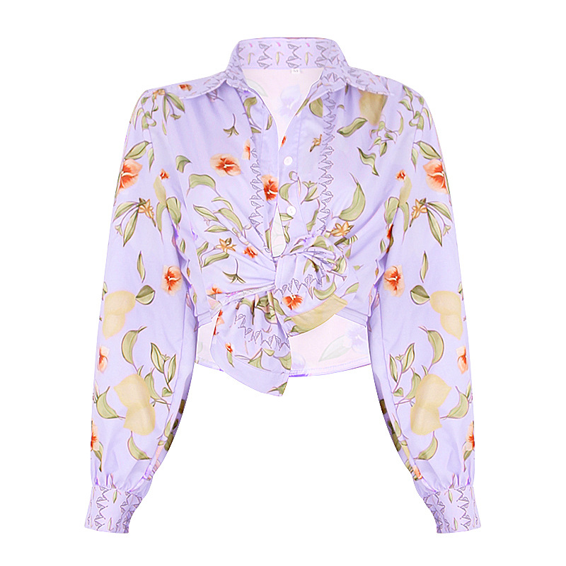 Title 22, Single-Breasted Resort Casual Versatile Floral ...