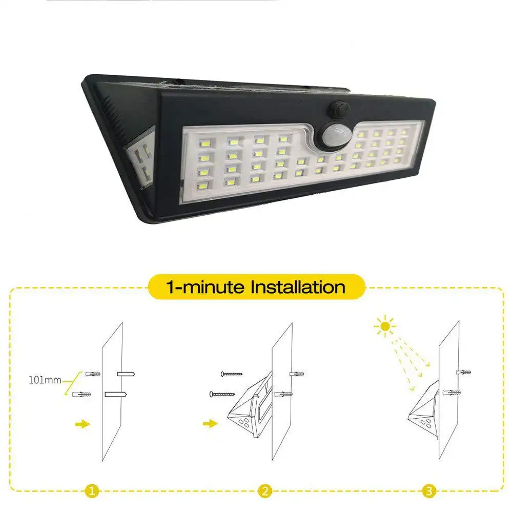 Three-sided Luminous Solar Sensor Wall Lamp