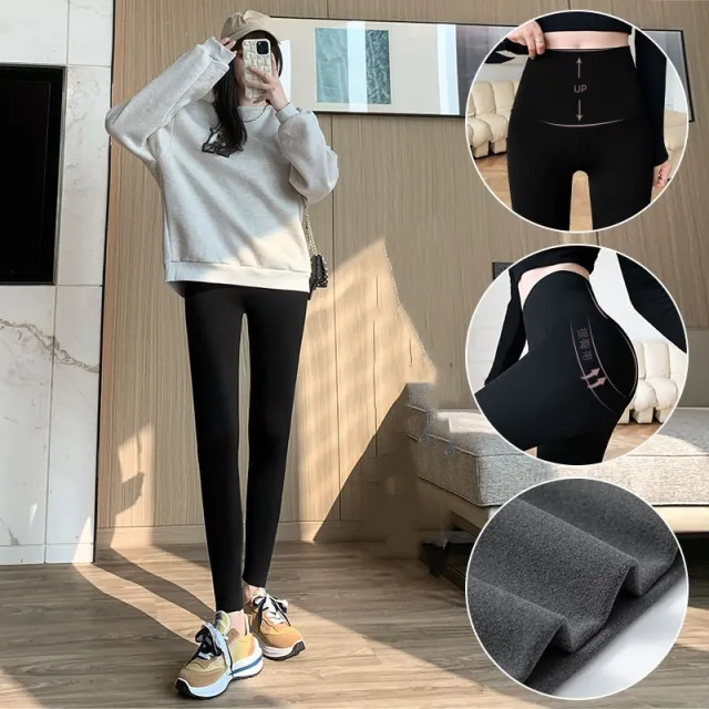 Shark Pants Tight Height Waist Abdominal Lifting Buttock Pants Black Outer Wear Yoga Plus Velvet Leggings D1 Barbie Black - Shop at LoveMi
