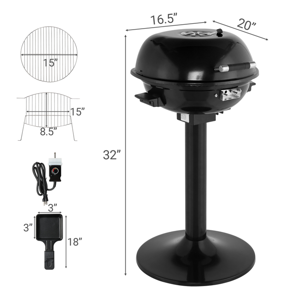 Electric BBQ Grill With Stand view 3