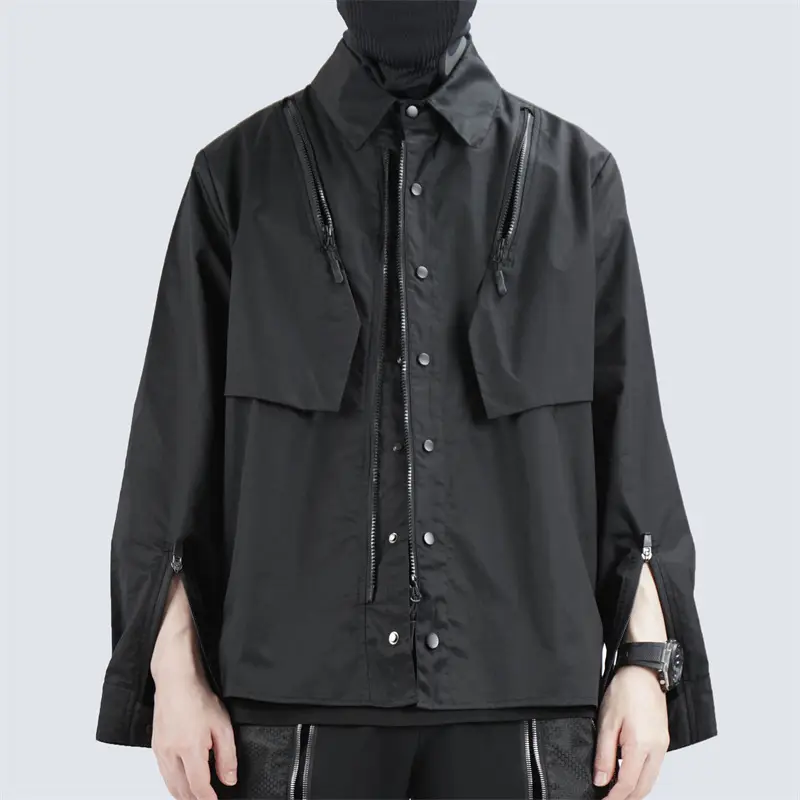 Men's Long Sleeve Loose Functional Deconstructed Work Shirt