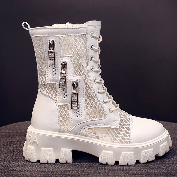 Summer Thin New Net Boots Hollow Boots White - Shop at LoveMi
