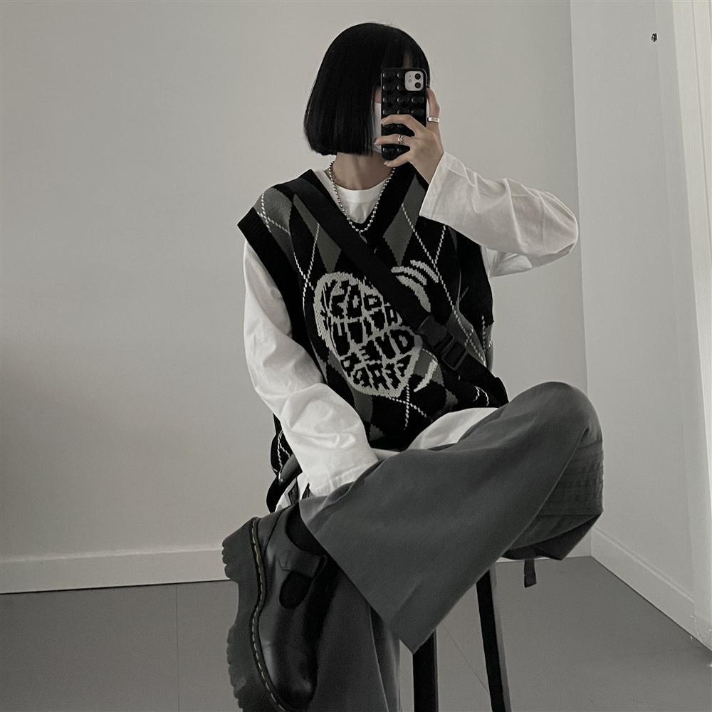 Schoolgirls Sweater Vest Korean Style Knitted