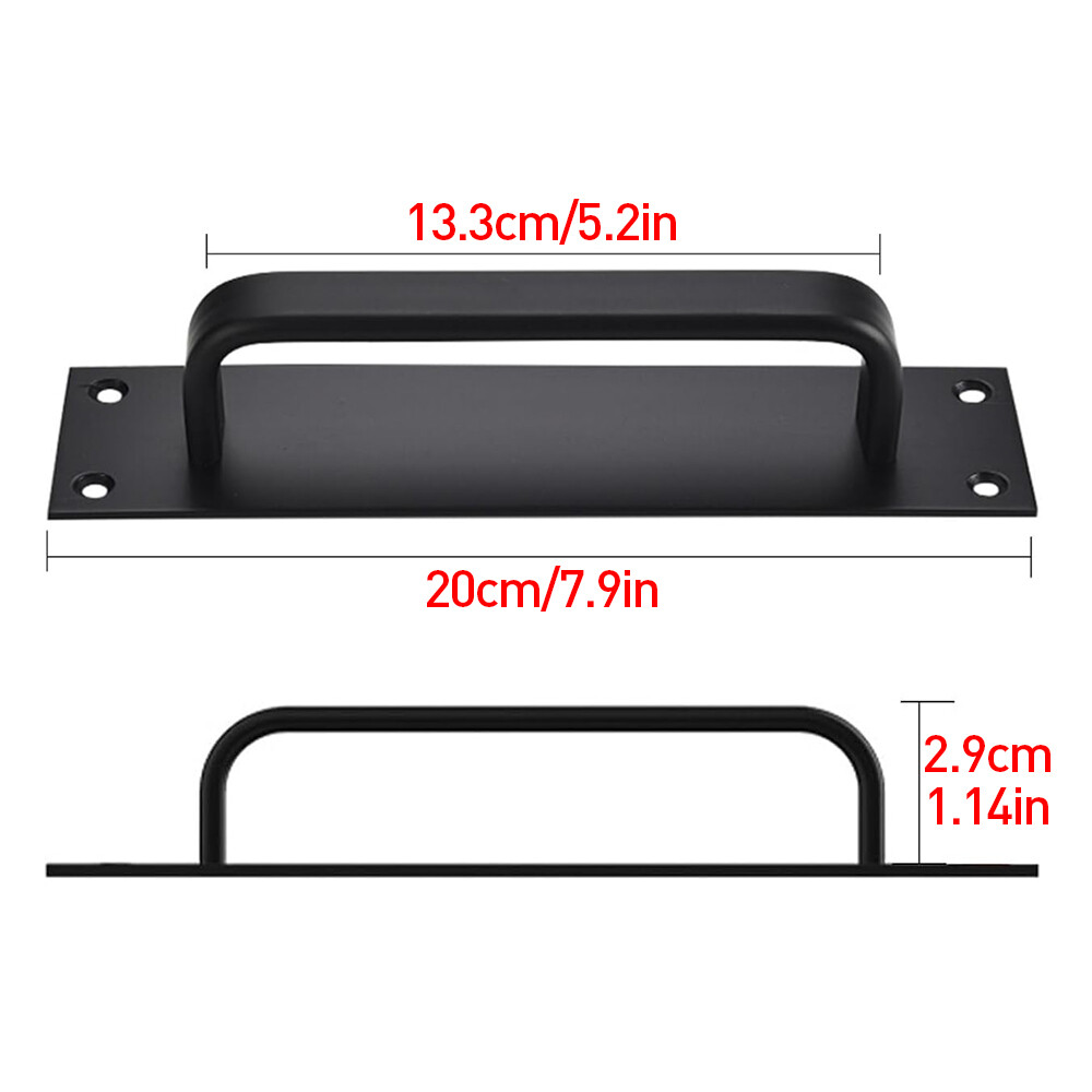 2X Sliding Barn Door Handle Pull And Flush Gate Hardware Set Cabinet Matte Black — image 3