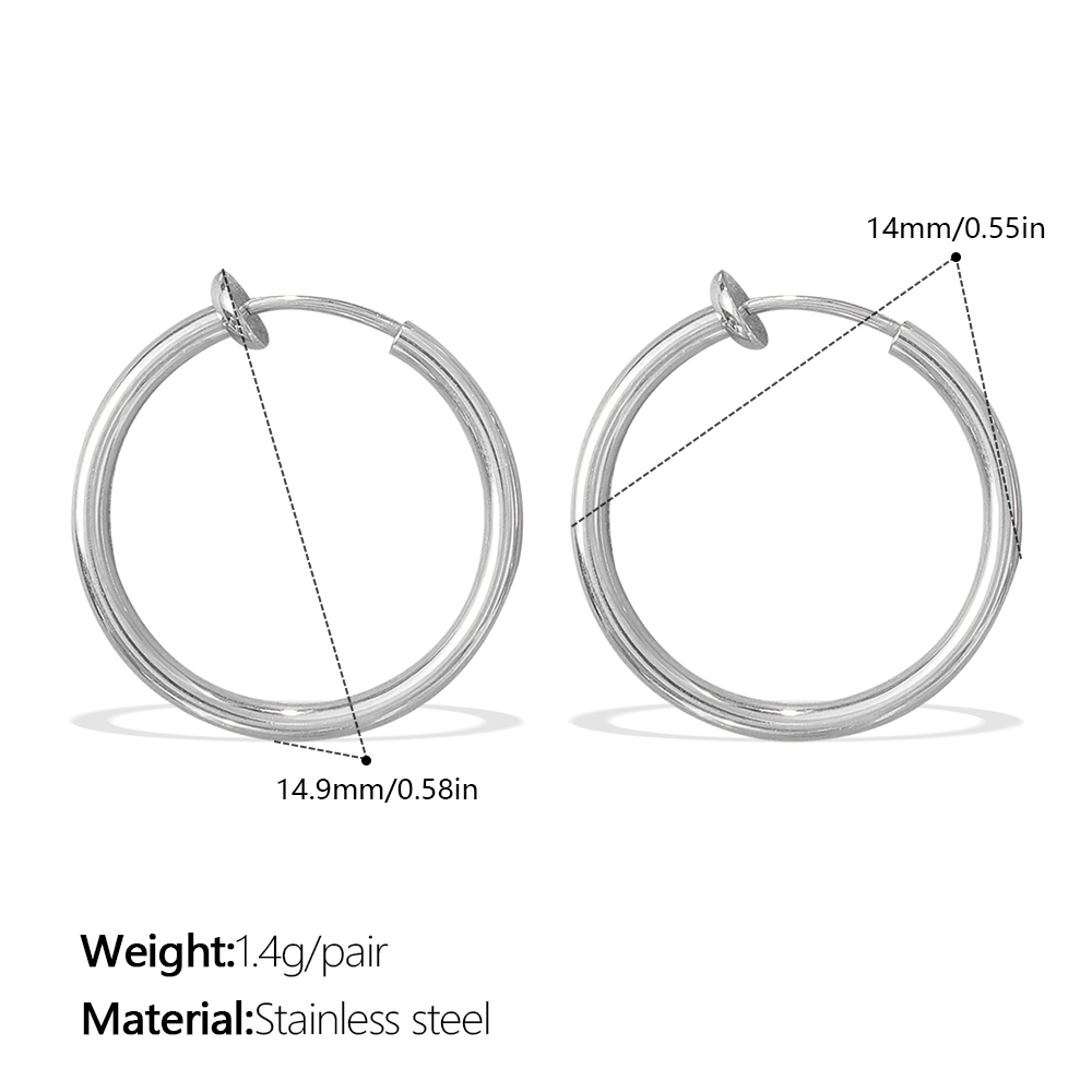 Retro Minimalist Geometric Round Earrings, Versatile And Unique Smooth Round Ear Cuffs thumbnail 7