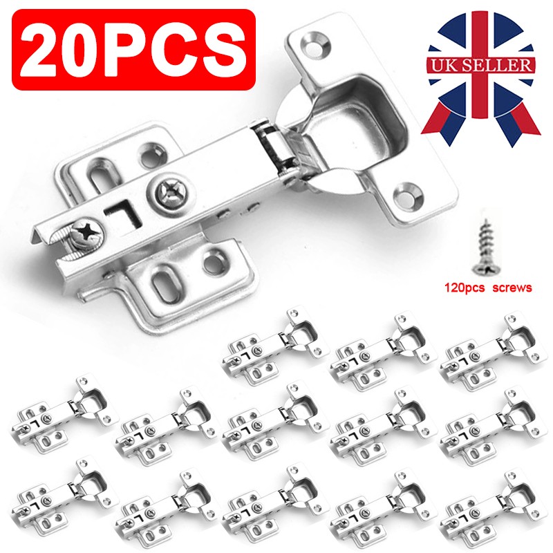 20x Soft Close Kitchen Cupboard Cabinet Door Hinges Slow Shut Full Overlay 35mm — image 9