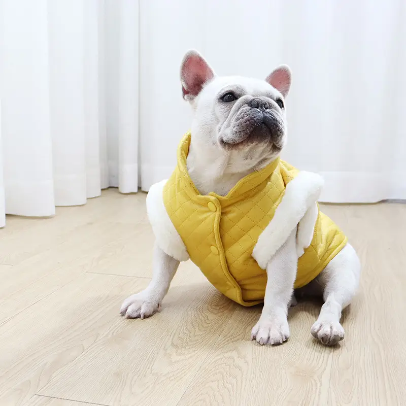 Dog Vest Plush Thickened Candy Color New Year''s Clothing