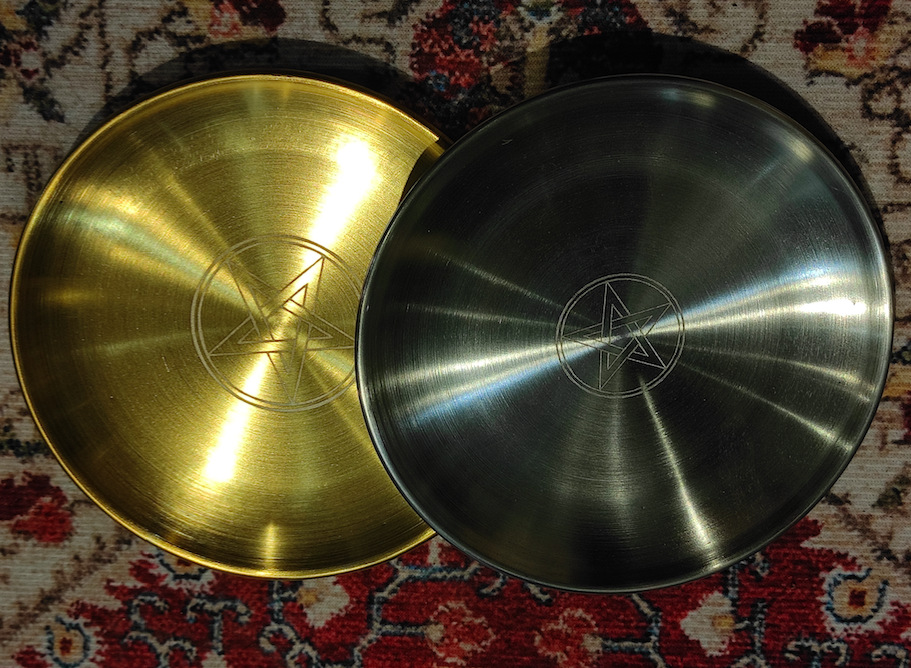 صينية زخارف معدنية من الفولاذ المقاوم للصدأ بالذهب والفضة