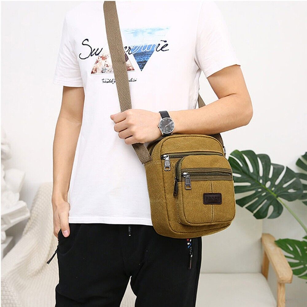 Men's Canvas Messenger Shoulder Bag. we ship only inside the US, USPS First Class Package 2 Day Handling , 2-5 Day Shipping. Retro Vintage Crossbody Bag Canvas Bags Casual Shoulder Satchel Handbag Pouch Messenger Bags for Men & Women by KTATMARKETING Want