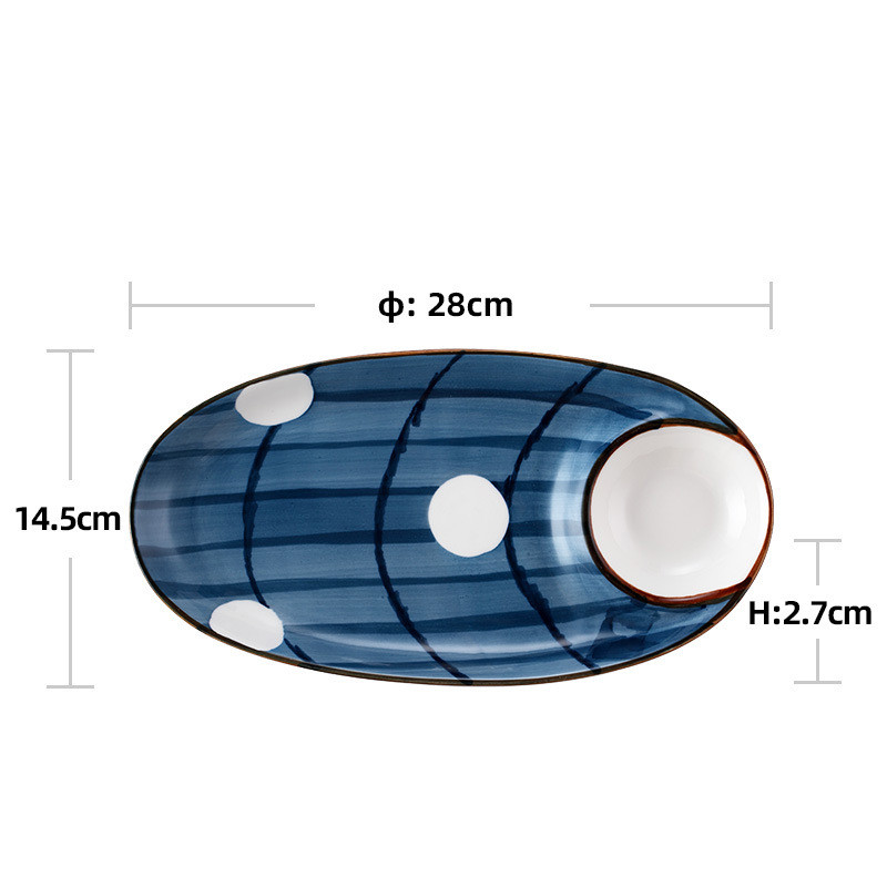 Title 4, Household Ceramic Oval Dumpling Dinner Plate