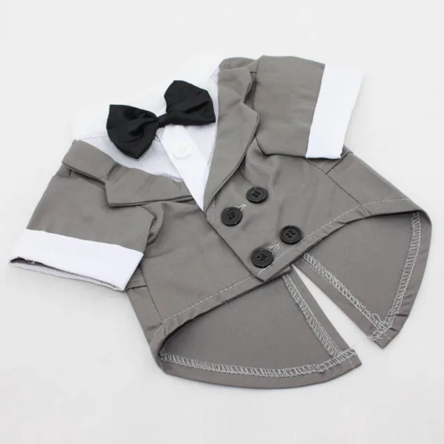 Puppy Gentleman Bow Tie Evening Dress Pet Supplies Grey - Shop at LoveMi