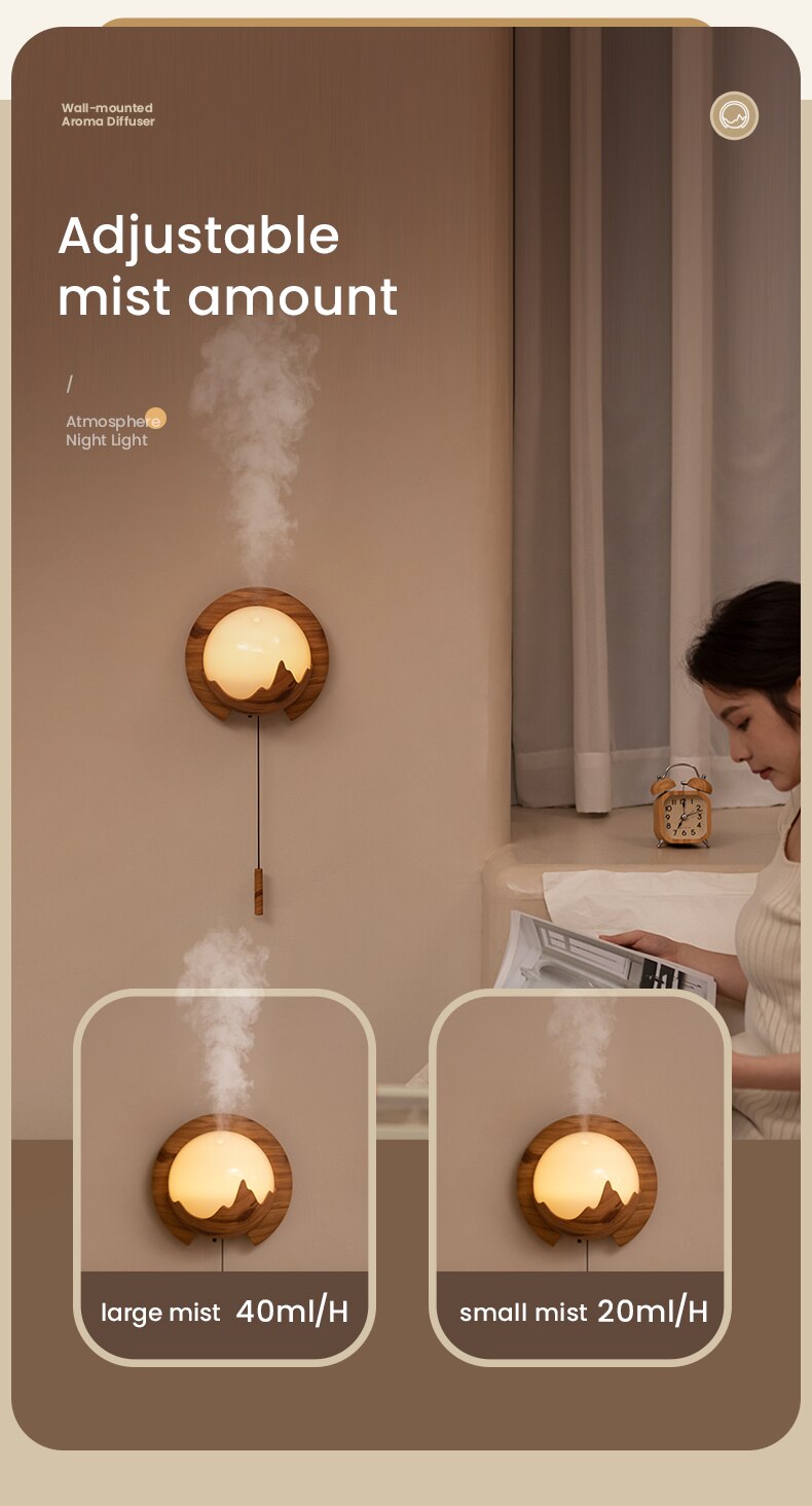 Title 9, 150ml Wall-mounted Aroma Diffuser Night Light H...