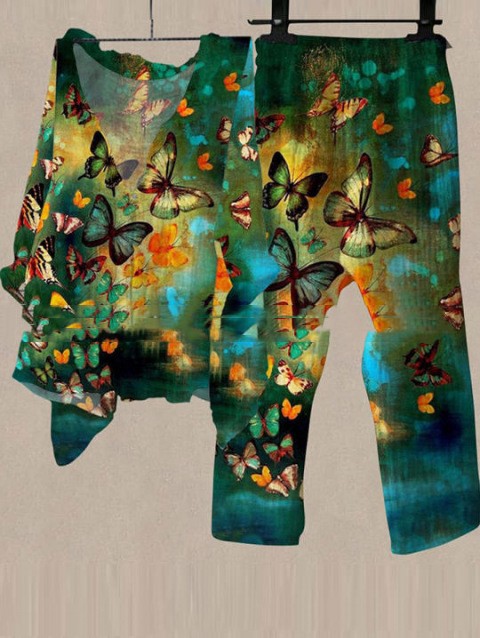 Women's Fashion Set Casual Cotton And Linen