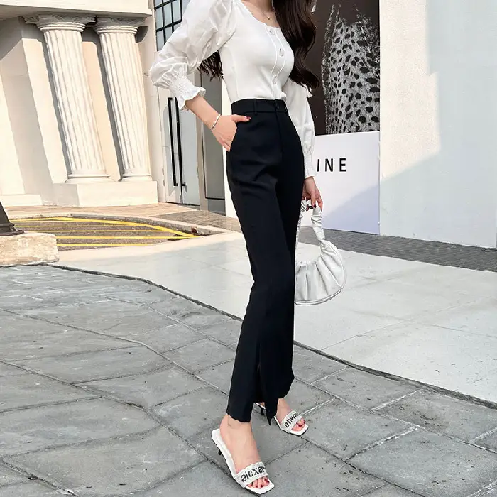 Spring And Summer New Women's Slim Slim Fit Suit Trousers