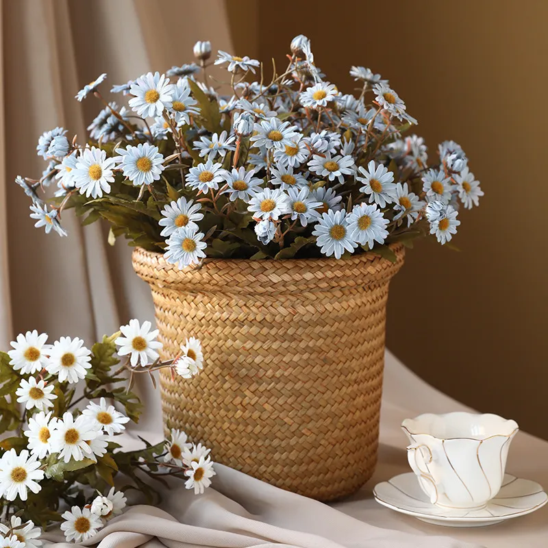 Small Daisy Simulation Bouquet Chamomile Fake Flower Home Table Decoration - Autumn Blue