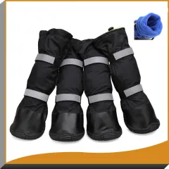 Waterproof Snow Pet Shoes Shoes General Rain Boots - Black - View 1