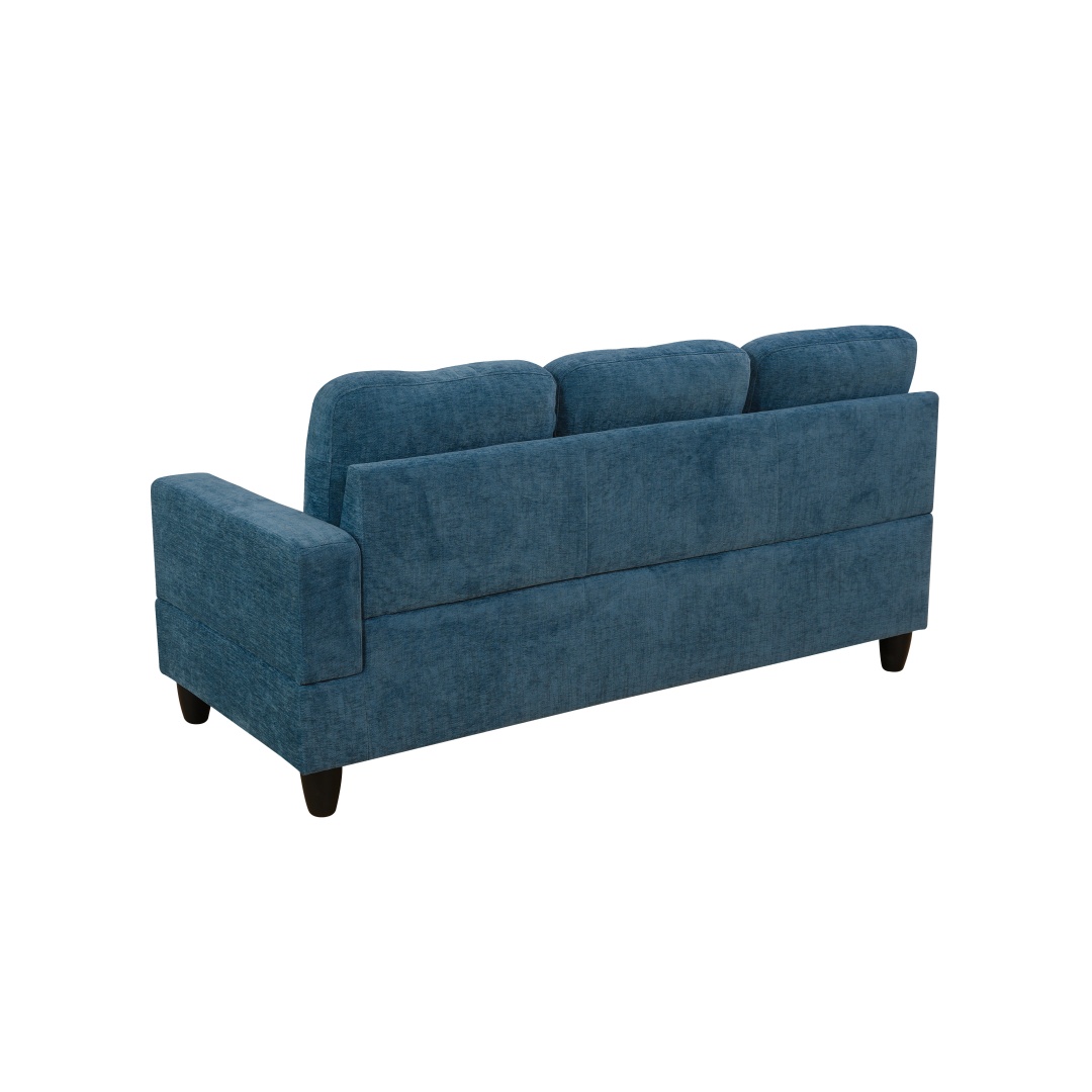 Pickup Only--Blue Flannel 3-Piece Couch Living Room Sofa Set