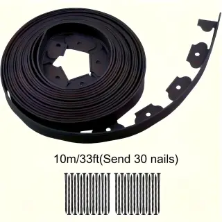 Landscape Edging With Anchoring Spikes No-Dig Garden Edging Kit Flexible Plastic Supplies For Flower Beds, Patios, Lawns, Pavers, And Paths
