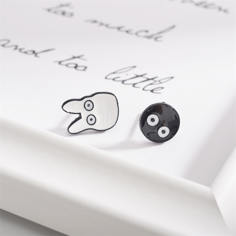 Cartoon Asymmetric Stud Earrings For Women Cute Funny Personality Earrings