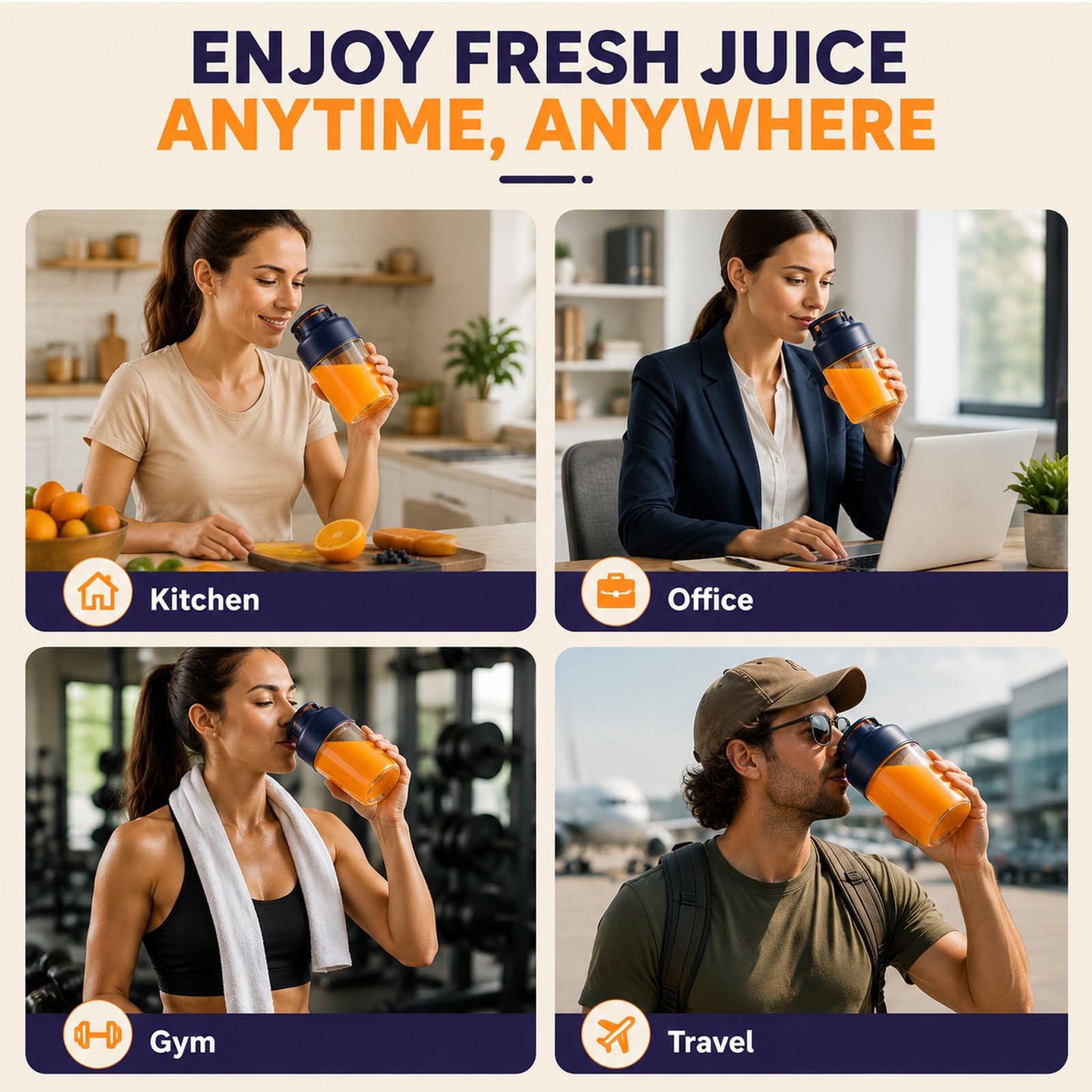 Cordless Juicer Blender Cup 1300ml Portable Rechargeable Smoothie Bottle — image 5