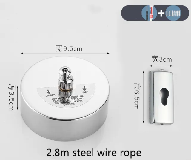 Balcony 304 Stainless Steel Telescopic Invisible Clothesline Steel Color - Shop at LoveMi