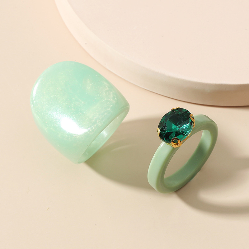 خاتم ريزين بسيط بتصميم الغابة المزدوج