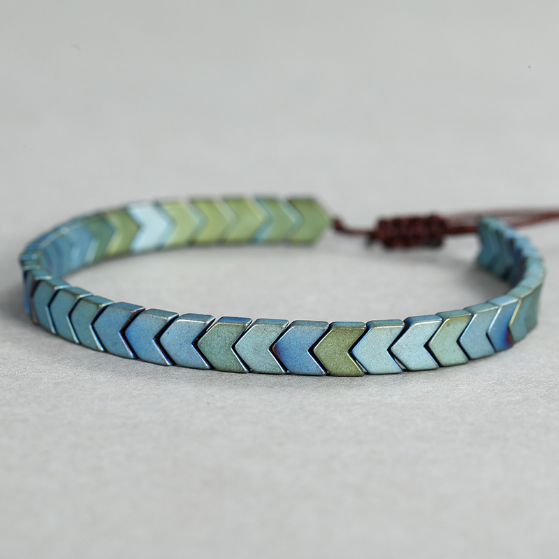 Handmade Hematite Degaussing BraceletDeep V Black