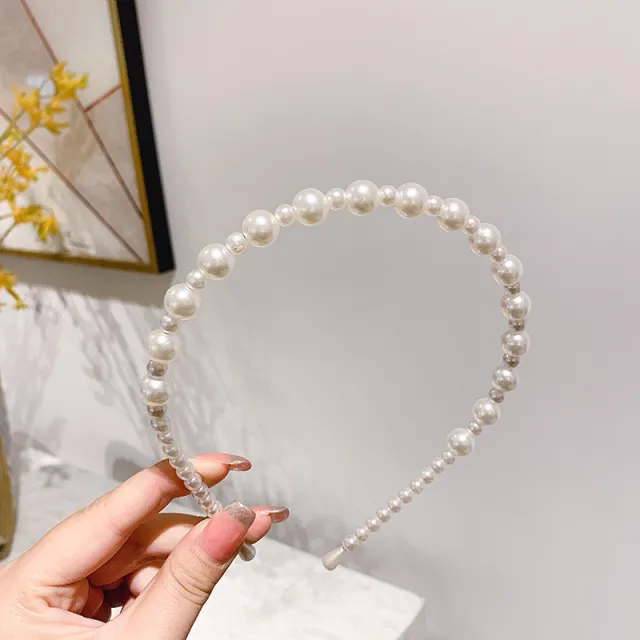 Pure Color Hair Bundle Sponge Hair Band Fairy Hair Accessories Type B Pearl Headband - Shop at LoveMi