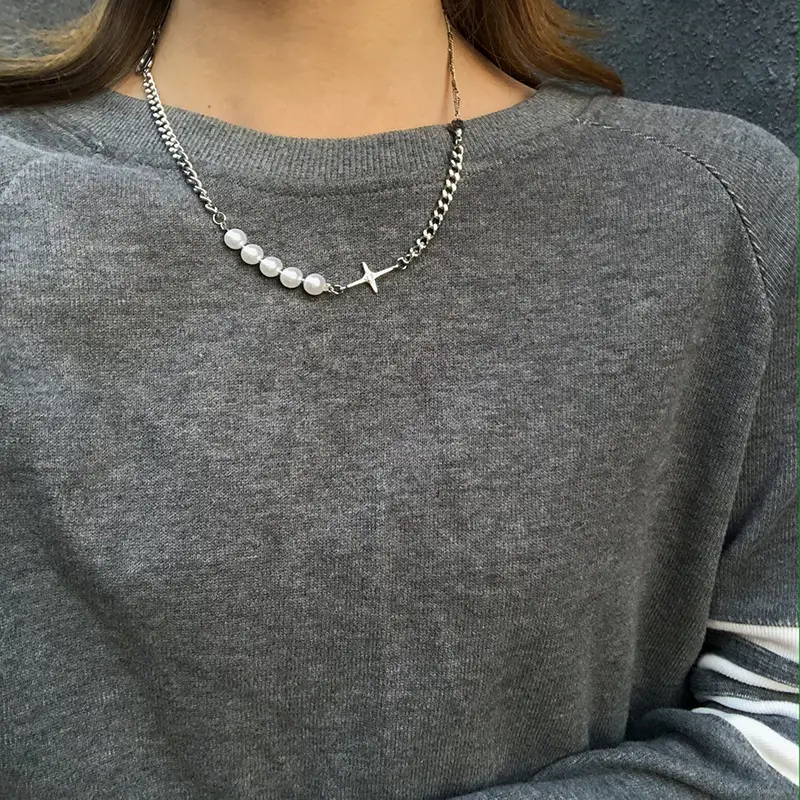 Sparkling Pearl Versatile Necklace Female